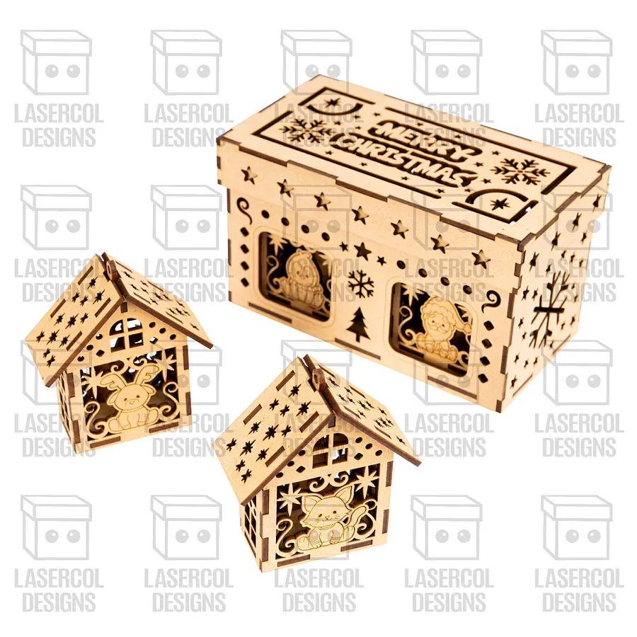 Christmas Ornaments Houses Box Set 1 - Laser Cut Files product image (7)