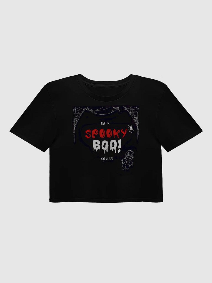 spooky boo crop top black product image (1)