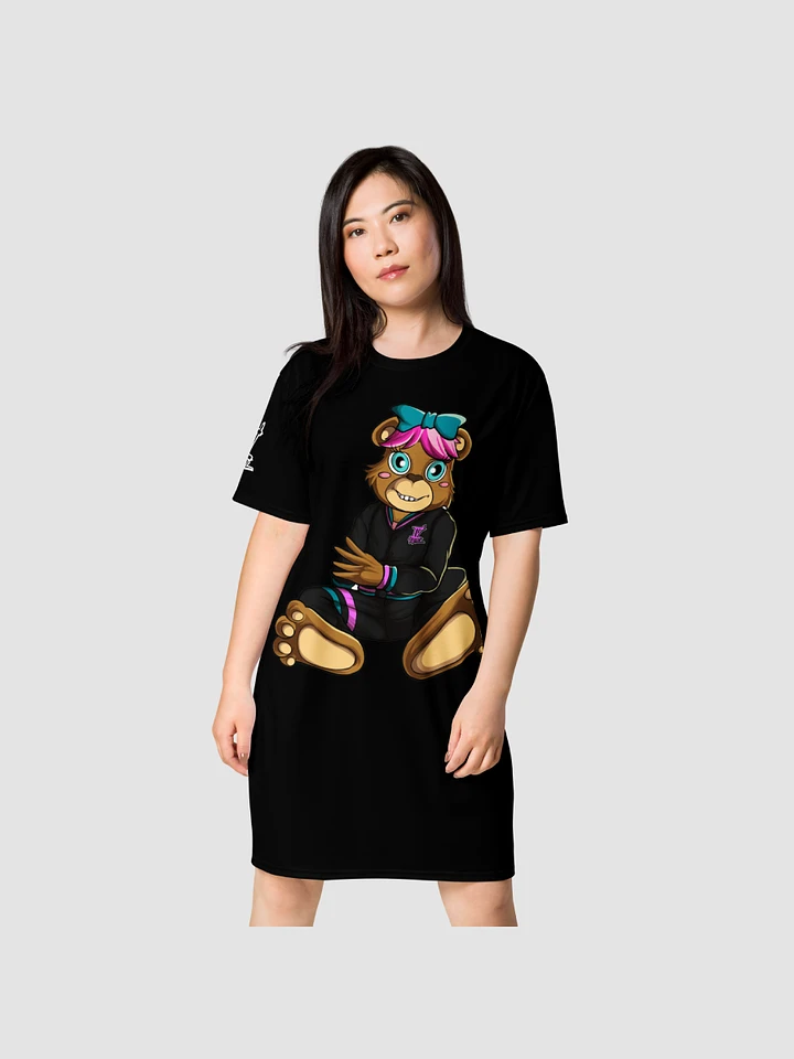 All-Over Print Black T-Shirt Dress product image (1)