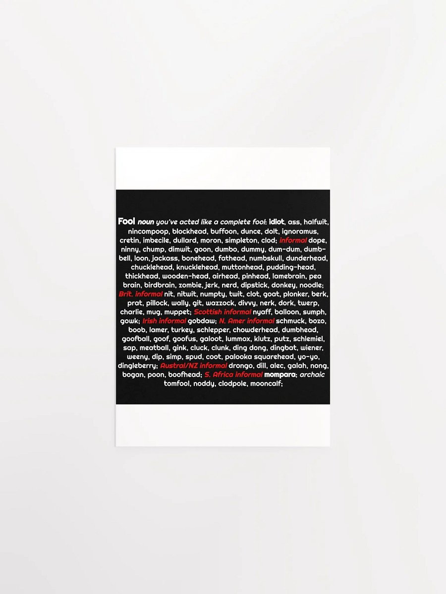Fool - Enhanced Matte Paper Poster product image (1)