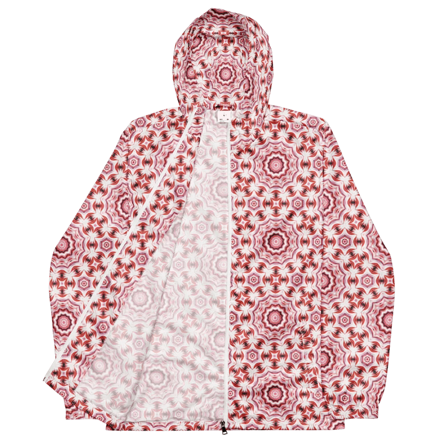 Red Stellar Symmetry All-Over Print Windbreaker product image (5)
