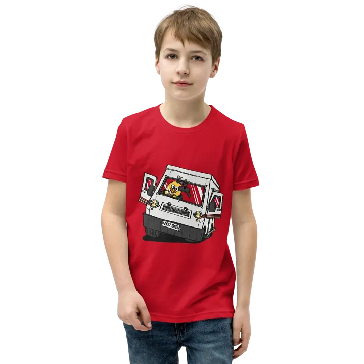 Wheelie Yellow Driving Youth T (front and back print!) product image (37)