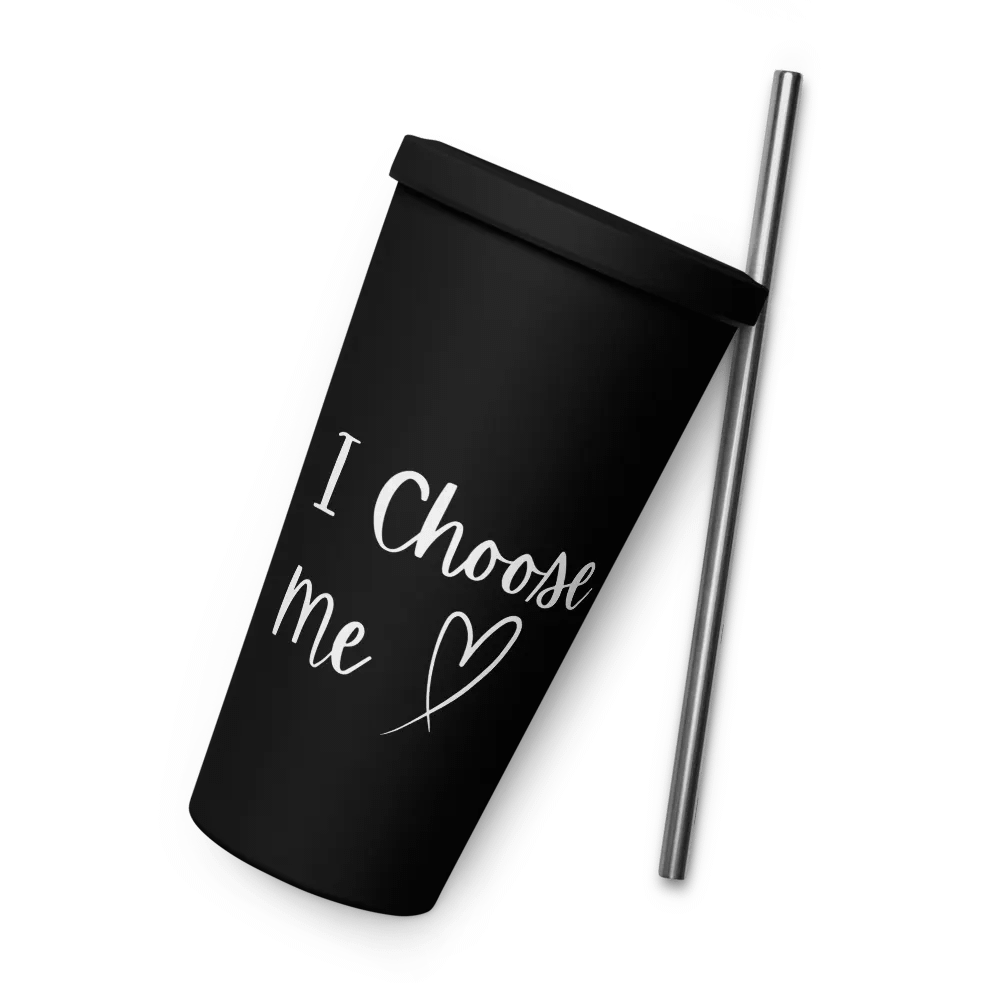 Tumbler with Straw - I Choose Me - White Text product image (12)