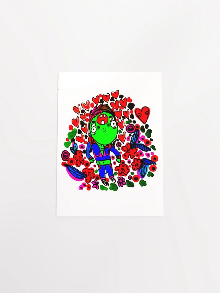 Green Guy in Love matte poster product image (5)
