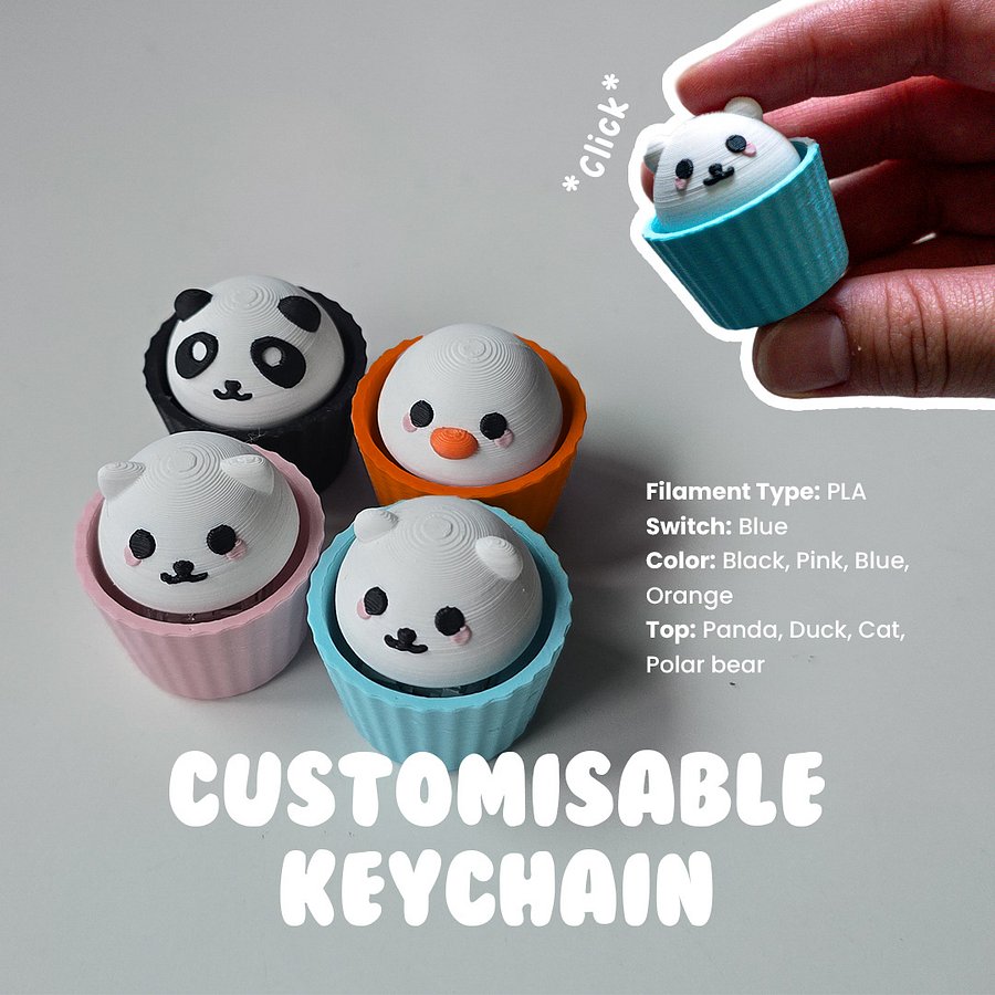 cupcake clicky keychain product image (2)