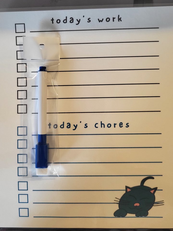 Cute Cartoon Russian Blue Kitty Laminated To Do List with Dry Erase Marker product image (1)