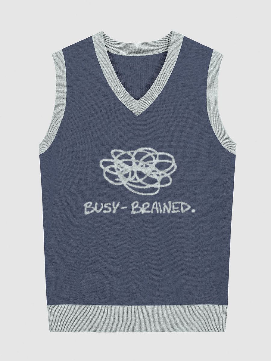 BUSY-BRAINED (lg. design, navy and powder blue) knitwear vest product image (1)