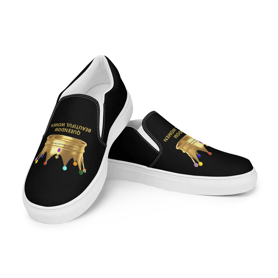 Queendom Beautiful Women Crown Canvas Shoes /Black (TM) product image (3)