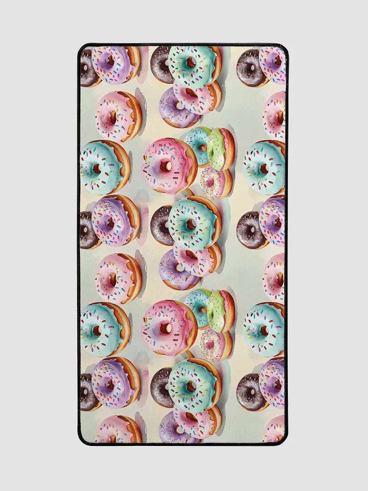 Desk Mat (31.5x15.5 inches) - Pastel Sprinkled Donuts on a Watercolor Background product image (2)