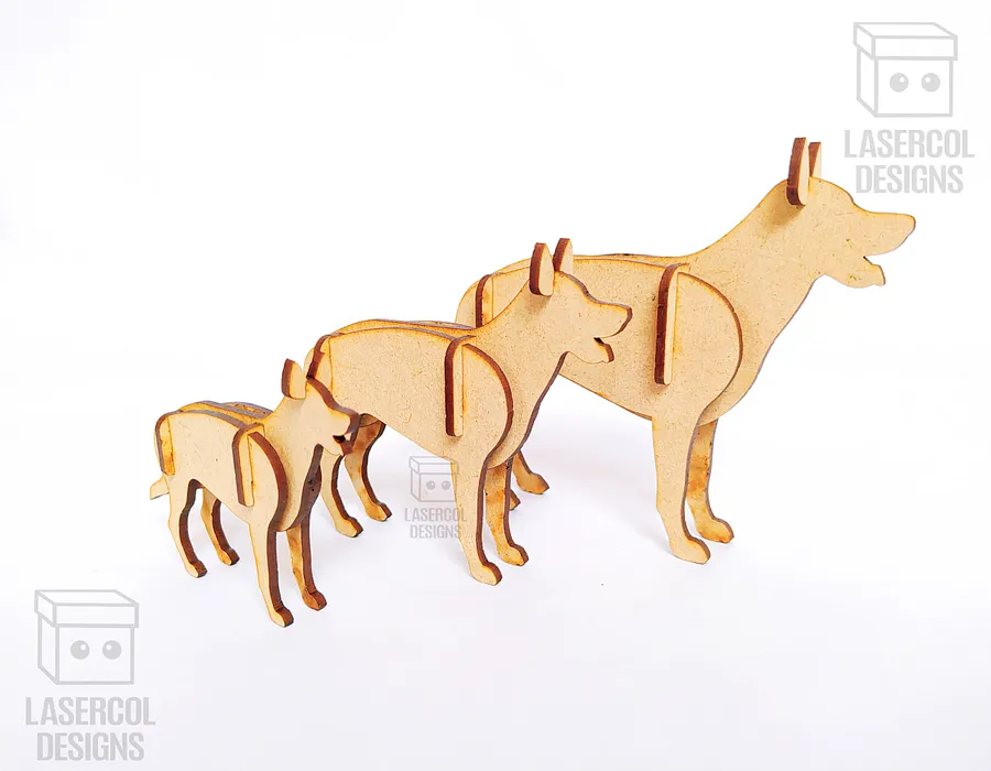 Dogs 3d Puzzle (3 Sizes) Set 1 - Laser Cut Files product image (4)