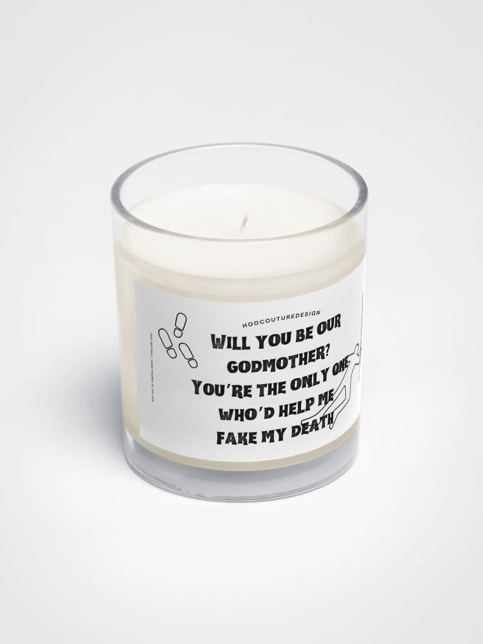 Funny gift for a godmother - Fake my death - Soy wax vegan candle product image (3)