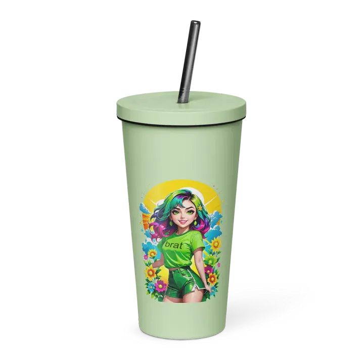Brat 20 oz Tumbler Cup - Mint - Insulated Tumbler with a Straw v3 product image (1)