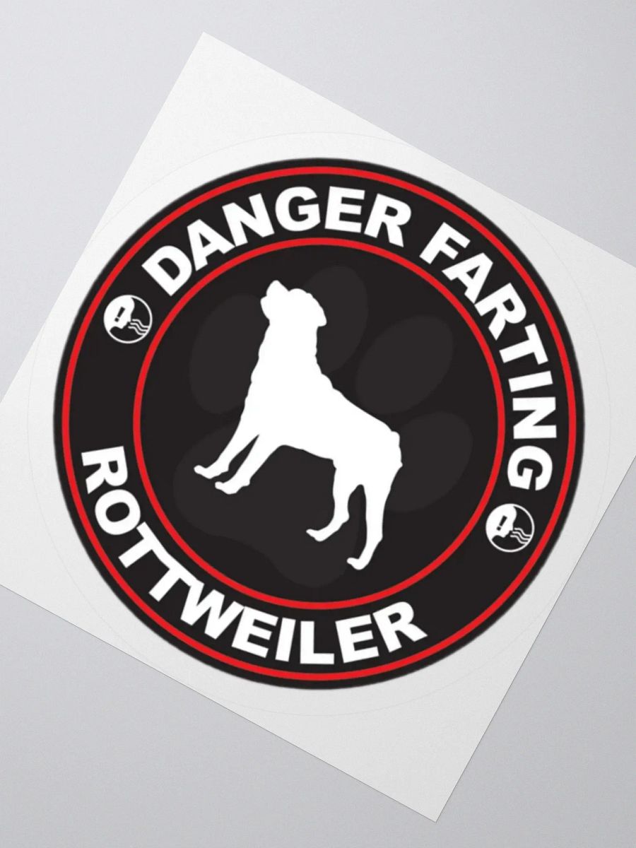 Farting Rottweiler Warning Sticker product image (5)