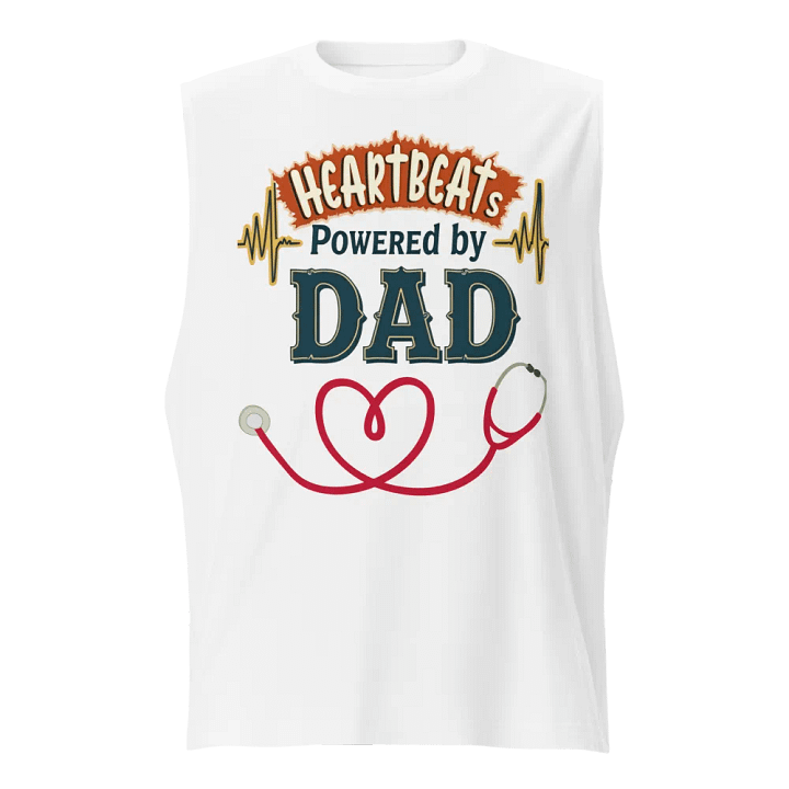 Heartbeats Powered by dad Muscle Tank product image (1)