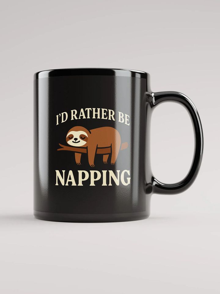 I’d Rather Be Napping Black Glossy Mug product image (1)