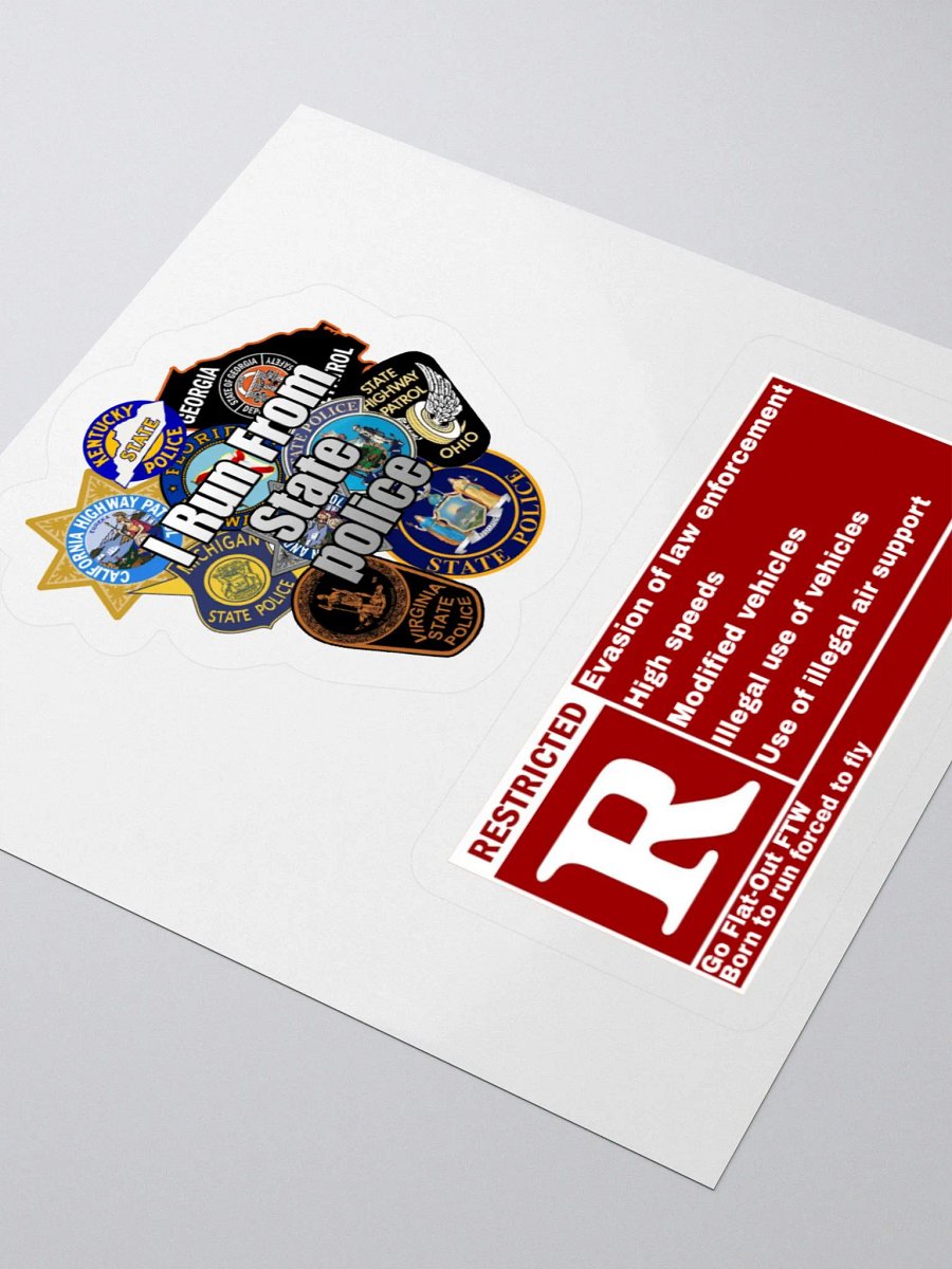 I RUN FROM STATE POLICE Sticker product image (2)