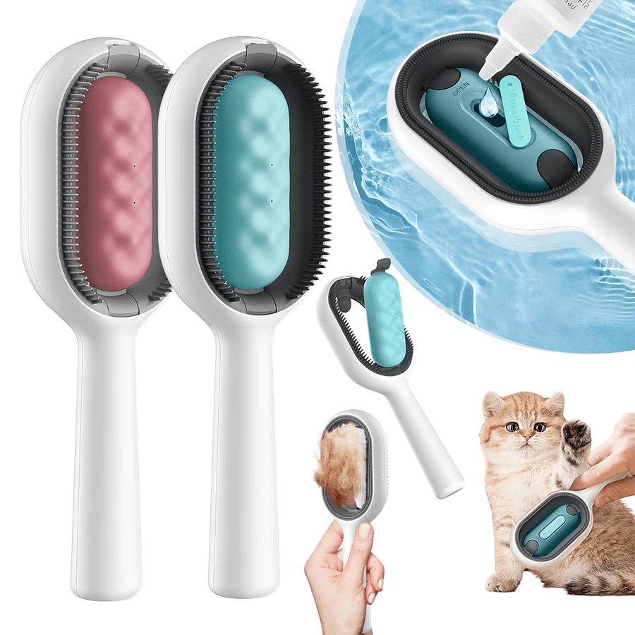 Cat Dog Hair Brush With Water Sticky Brush For Cats, 3 In-1 Cat Grooming Brush Creative Update Cat Dog Grooming Comb With Water Tank product image (11)