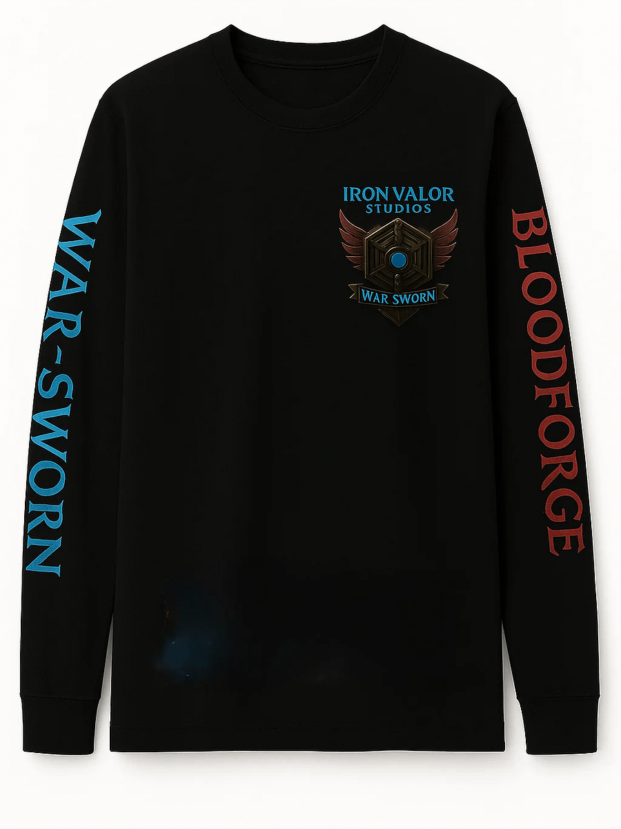 🩸⚔️ WAR-SWORN x BLOODFORGE Long Sleeve Tee (Black Edition) product image (1)