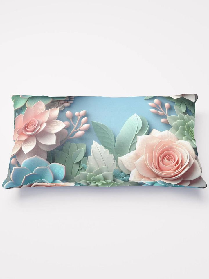 Succulents and Roses Blue Pillow product image (1)
