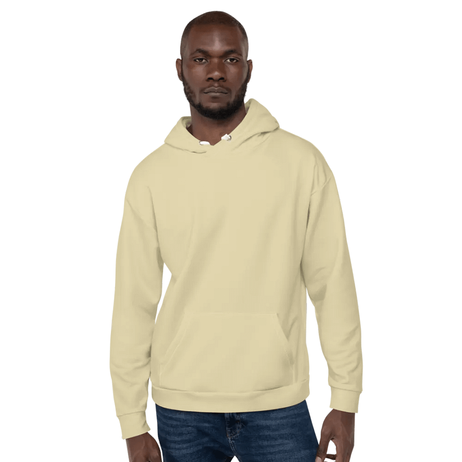 Plain Light Yellow Soft Summer Unisex Recycled Polyester Heavyweight Premium Hoodie by Treasure Pie product image (7)