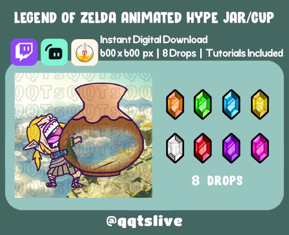 ANIMATED POTTERY Hype Jar - Stream Tip Cup / Jar - 2 Layers - 8 Bit Options - Set Up Tutorial Included product image (1)