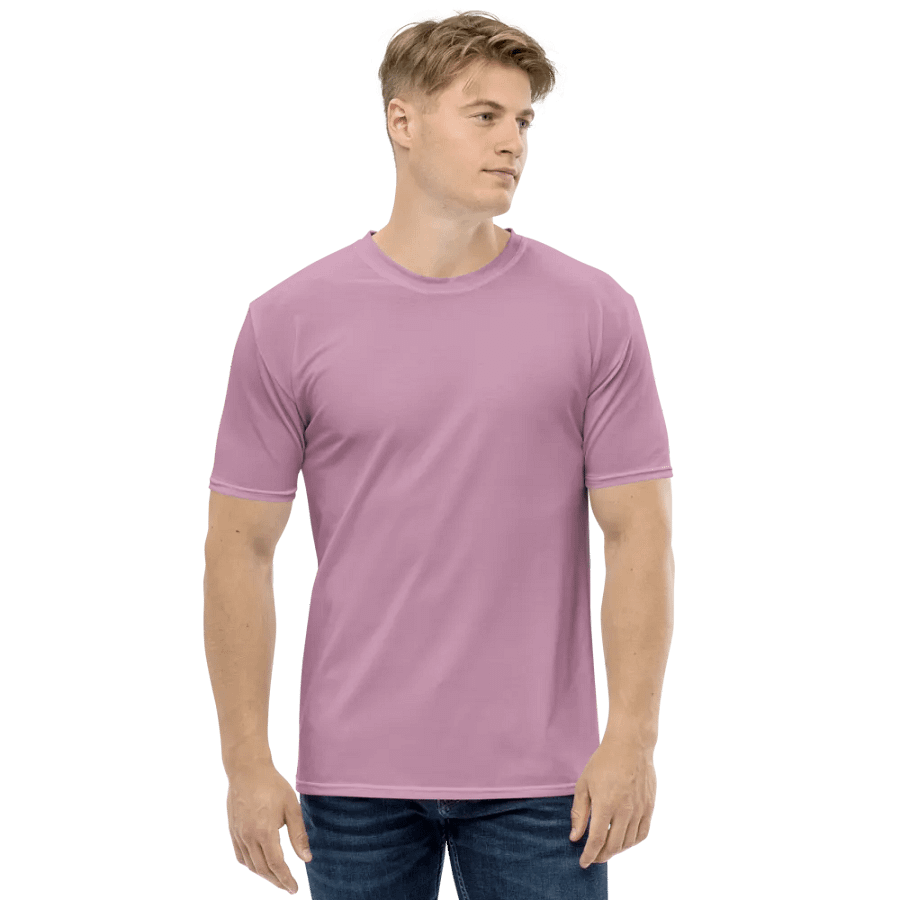 Plain Lilac Purple Soft Summer Men's Crewneck Polyester Heavyweight Premium T-Shirt by Treasure Pie product image (4)