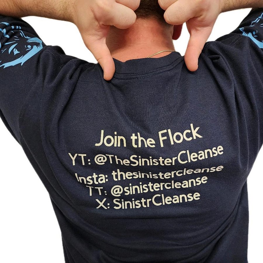 Sinister Cleanse Limited Edition Collection Shirt for Women & Men - Navy Blue 100% Cotton with Unique Heat Transfer Vinyl Design everyday gift idea day t-shirt Crewneck Handmade Casual Top product image (2)
