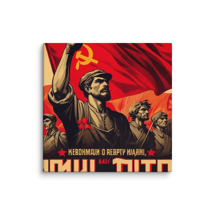 Revolutionary Propaganda: Workers with flags in bold red tones, symbolizing unity and the spirit of resistance. product image (12)