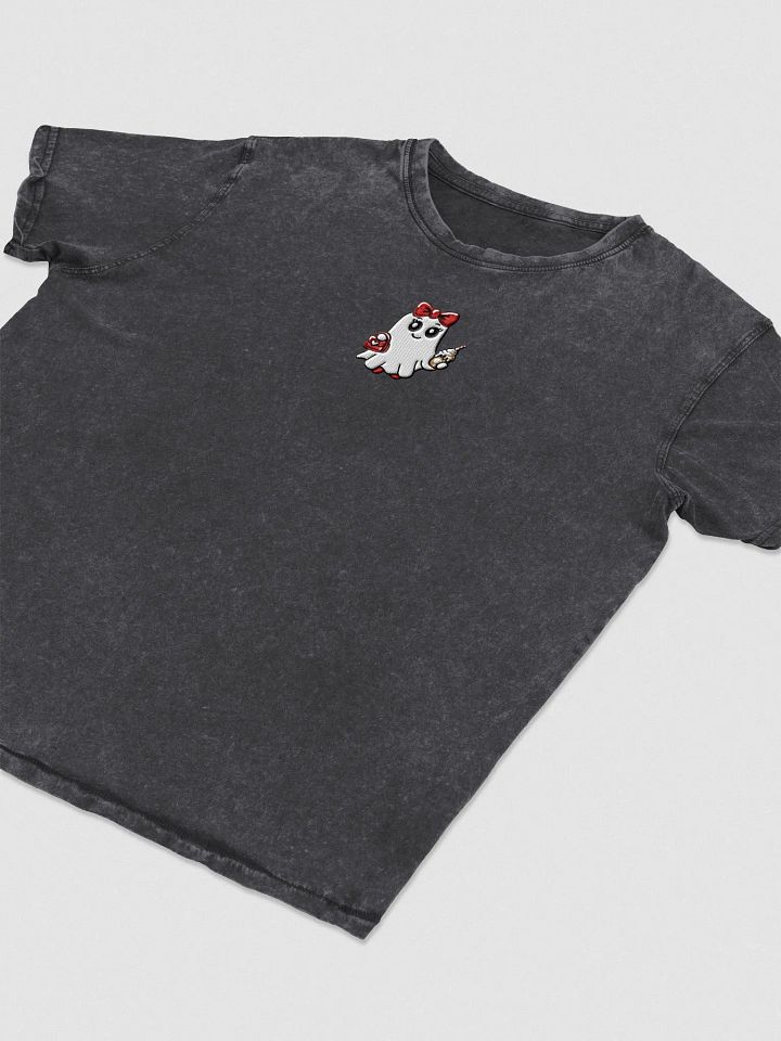 Stylish Ghost Embroidered Semi-fitted Denim T-Shirt product image (2)