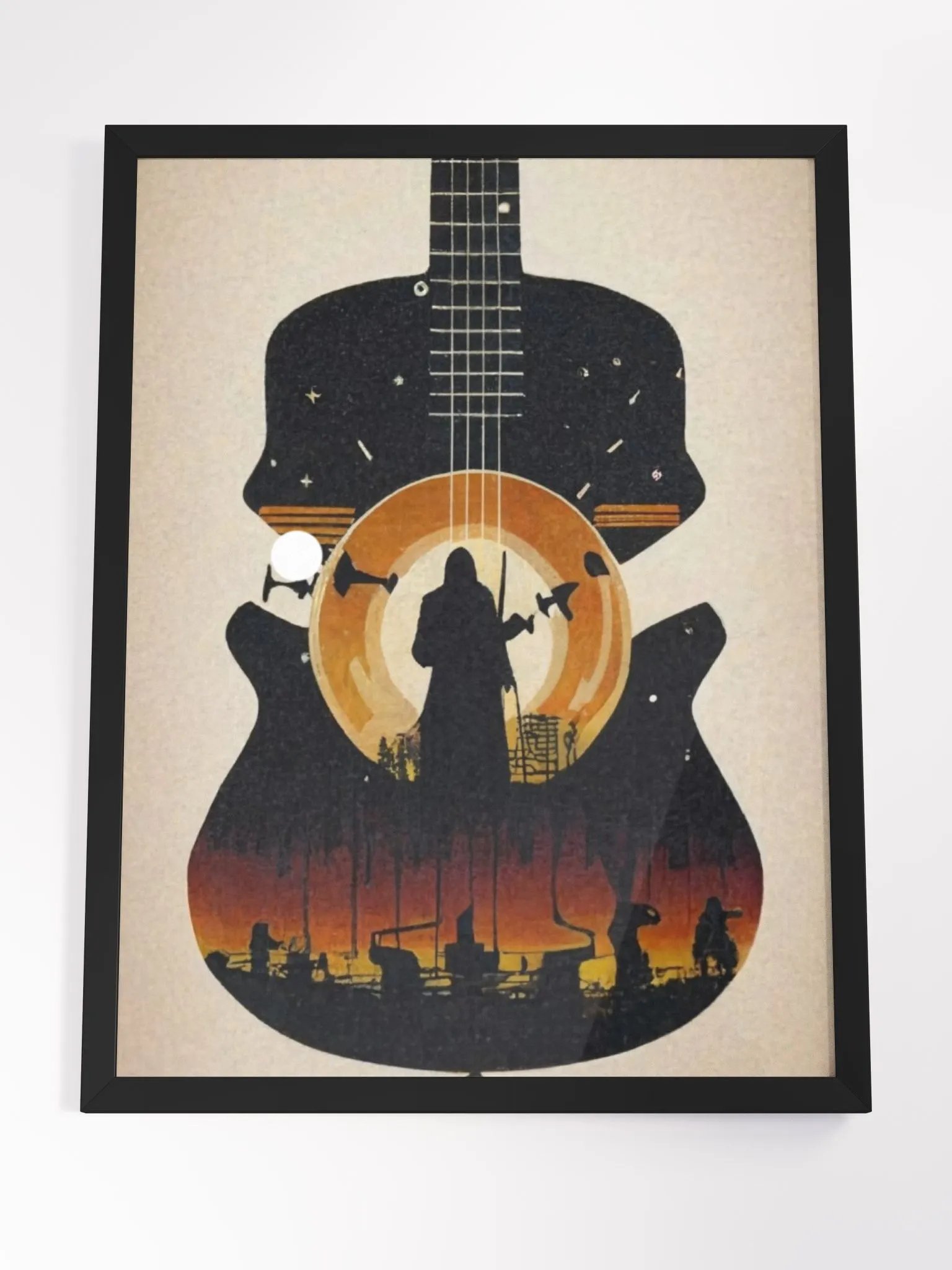 Soulful Strums: Guitar Silhouette Wall Art product image (7)