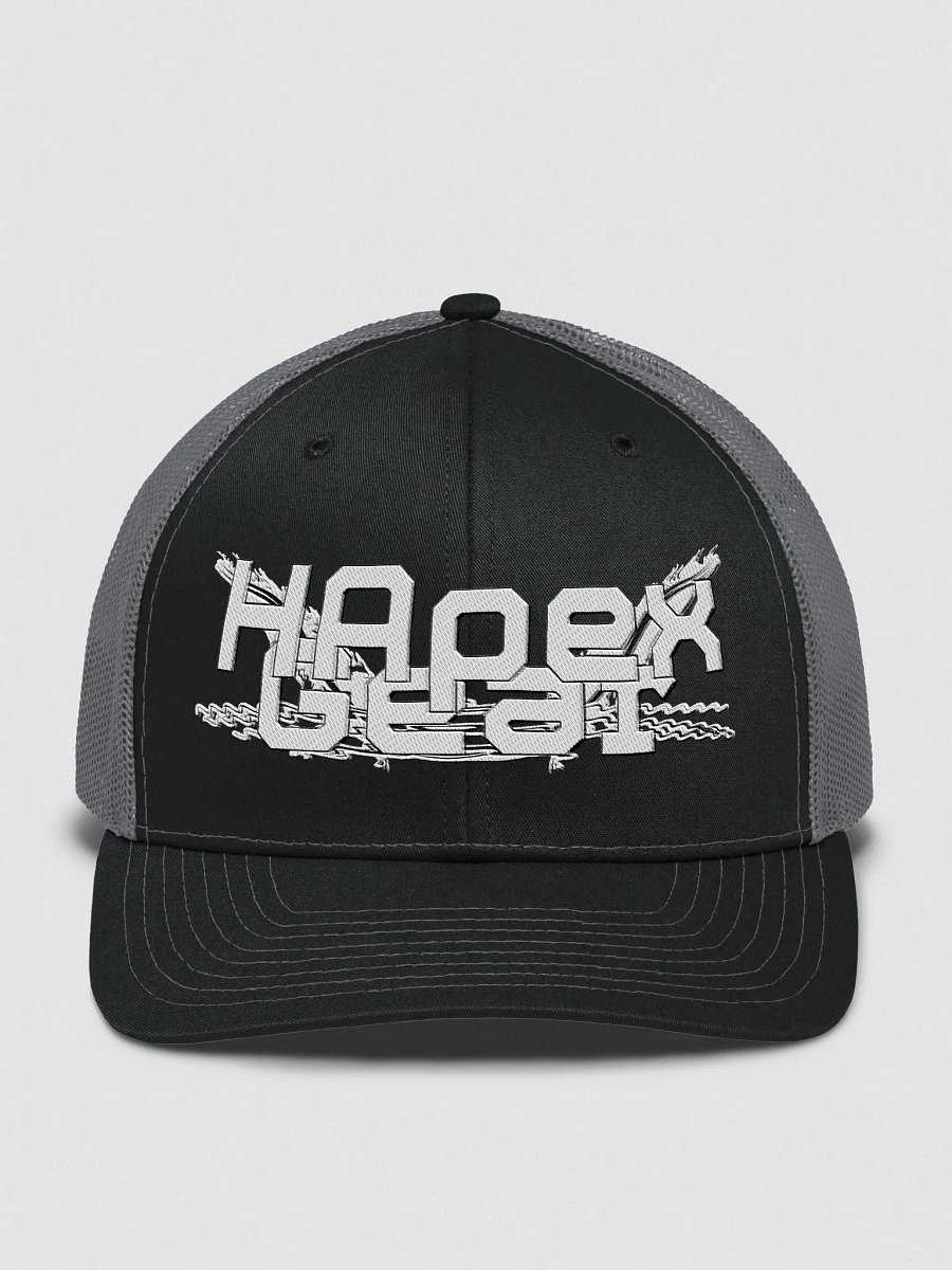 Trucker Hat - Embroidered - White HApex Gear Black Logo product image (1)