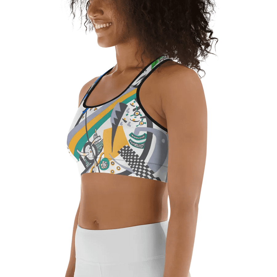 Abstract Lithographic Pattern Design Sports Bra - V4 product image (6)