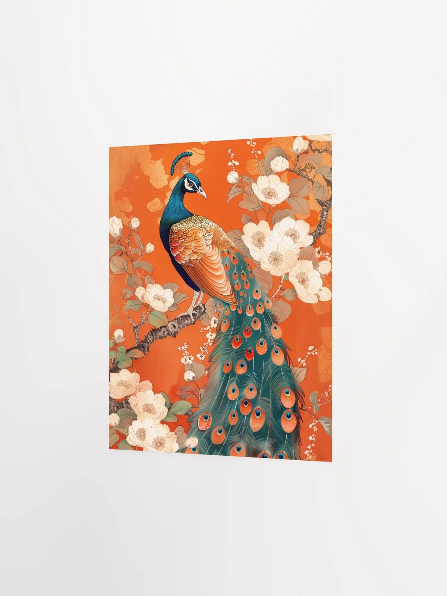 Art Nouveau Peacock on Orange Floral Art Print product image (28)