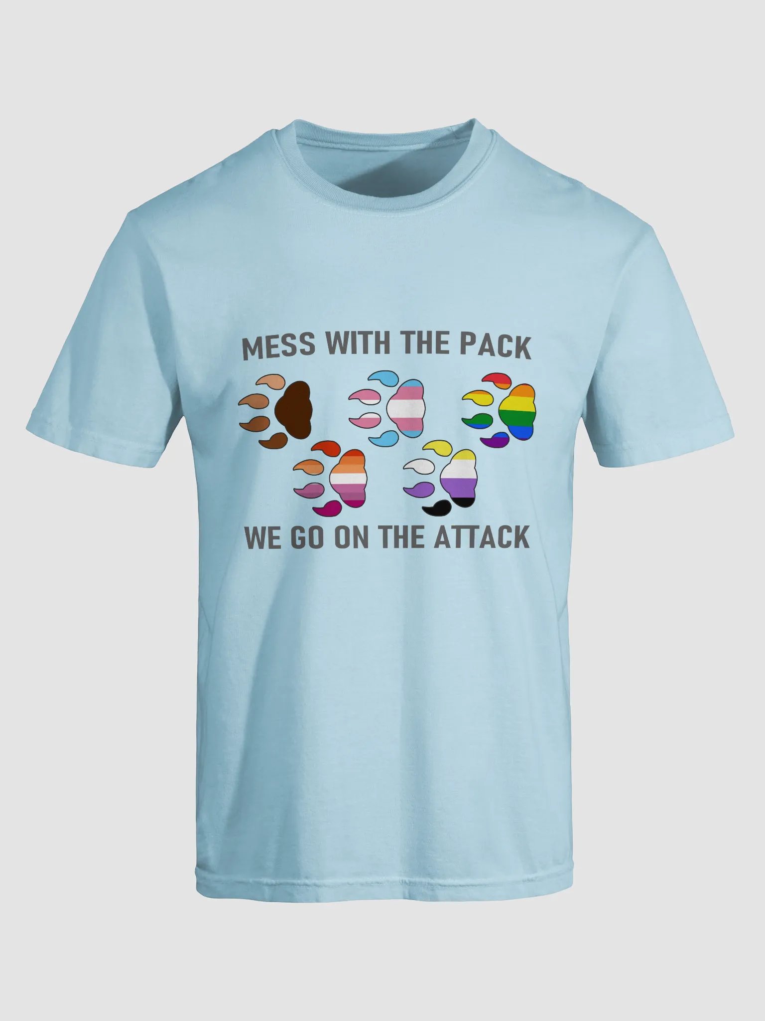 Wolf Pack Pride Flags Heavyweight T-Shirt product image (1)