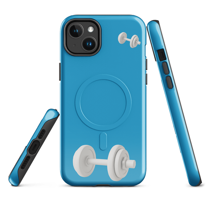 Cyan White Double Dumbbell iPhone® Case product image (2)