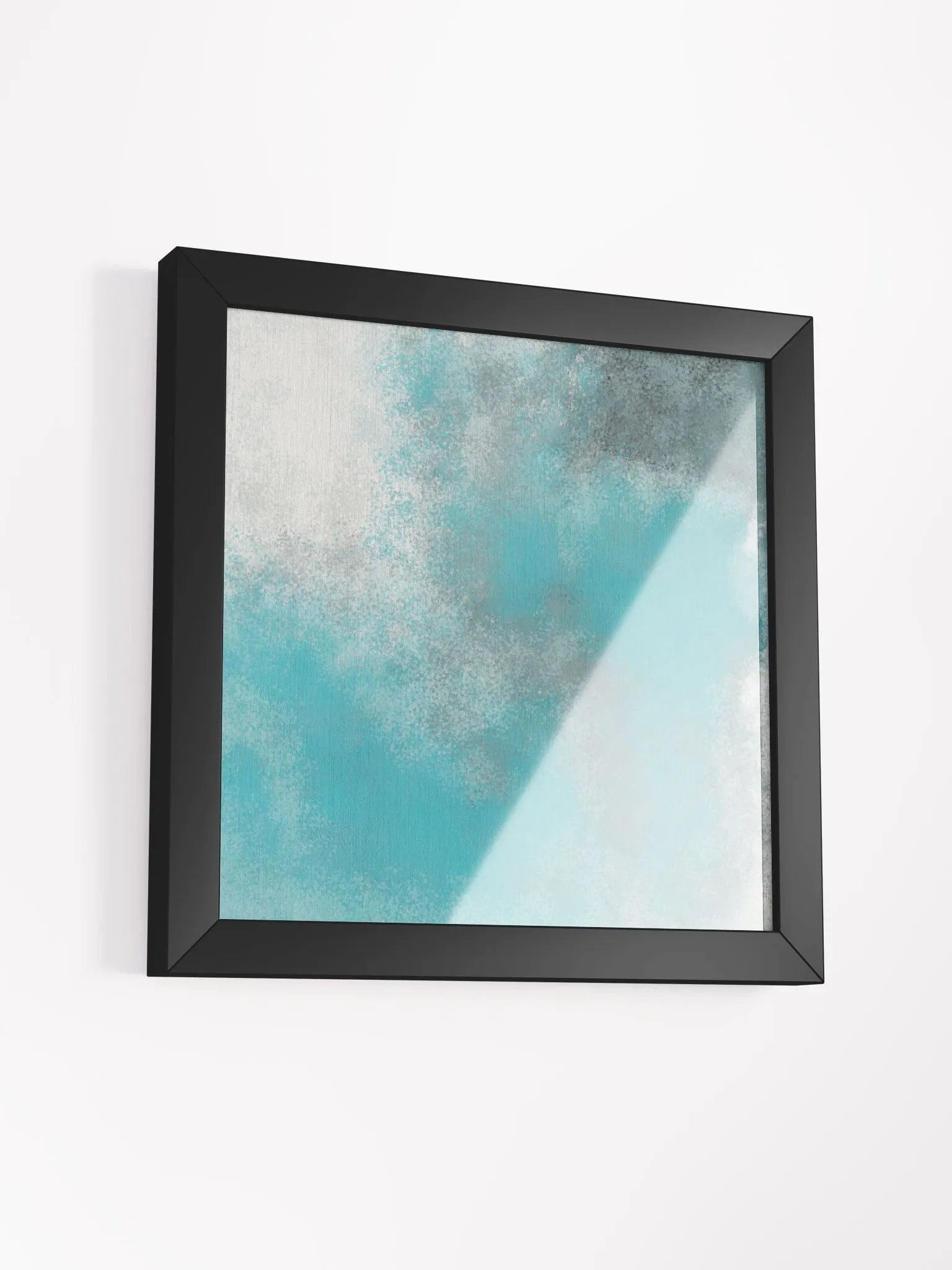 Wall Art Teal and Aqua Abstract Square Print product image (4)