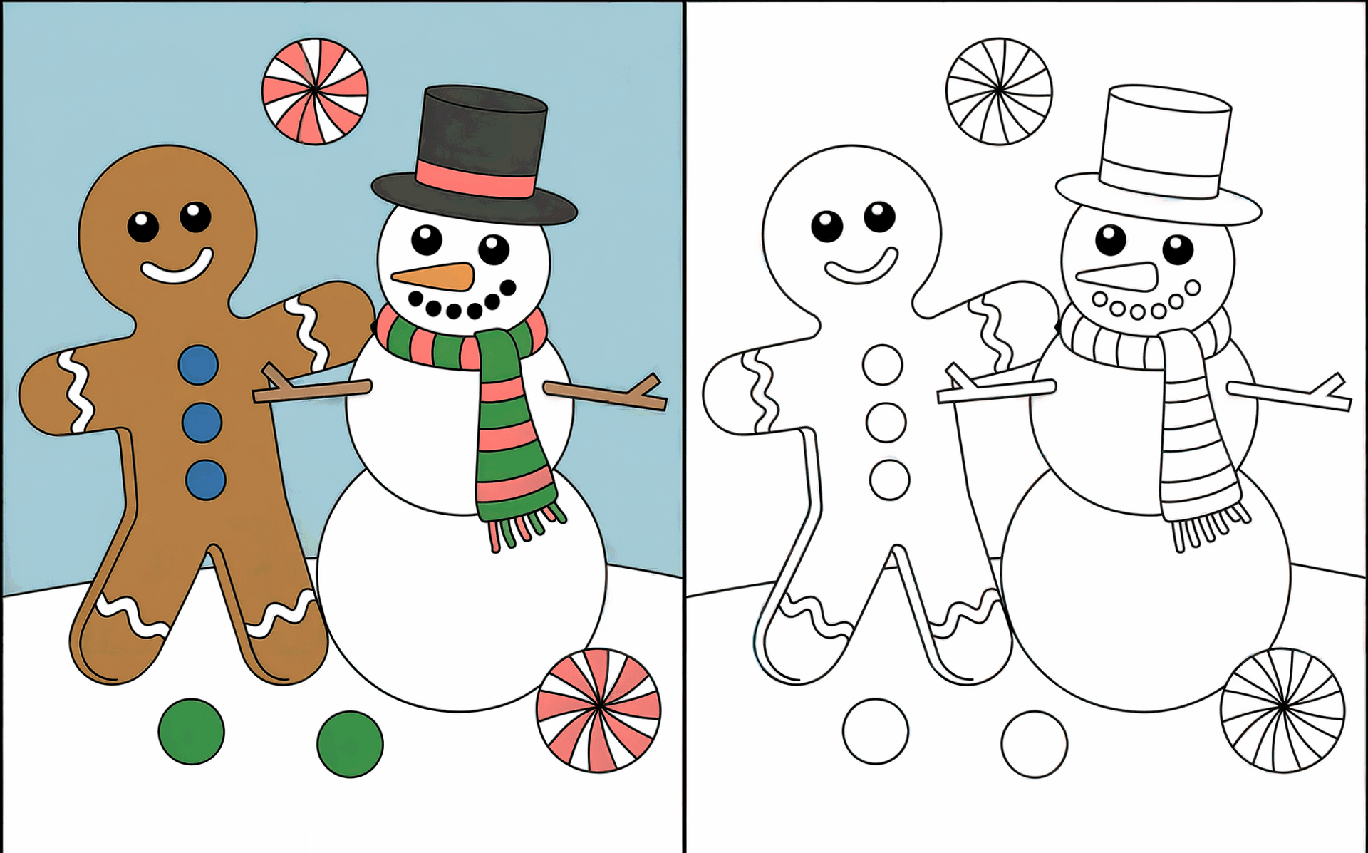 Cute Gingerbread Coloring Pages product image (2)