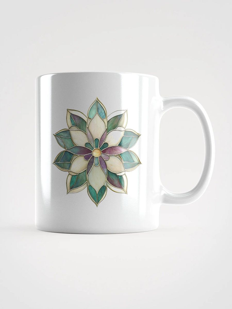 Stained Glass Water Lily White Glossy Mug product image (2)