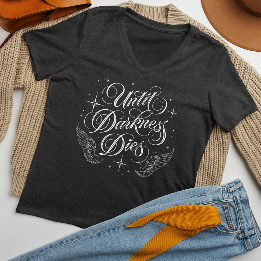 Until Darkness Dies (wings design) Bella+Canvas Women's Relaxed V-Neck T-Shirt product image (2)