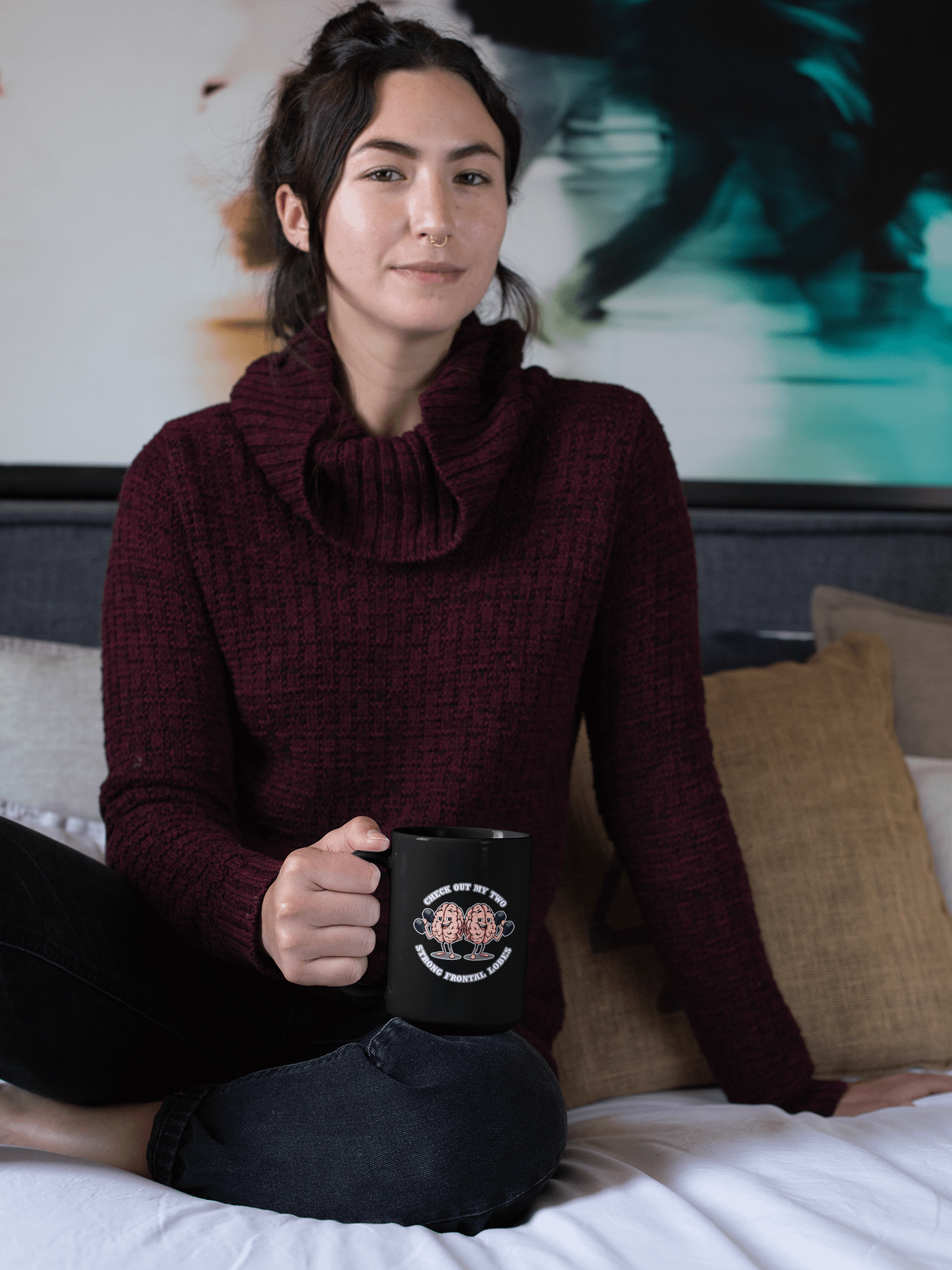 Check Out My Two Strong Frontal Lobes - Black Mug product image (2)