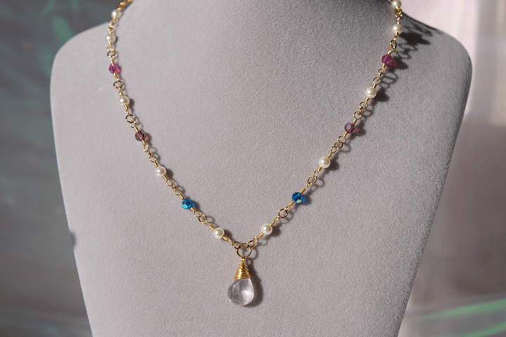 Bi pride - Rose quartz pendant necklace product image (2)