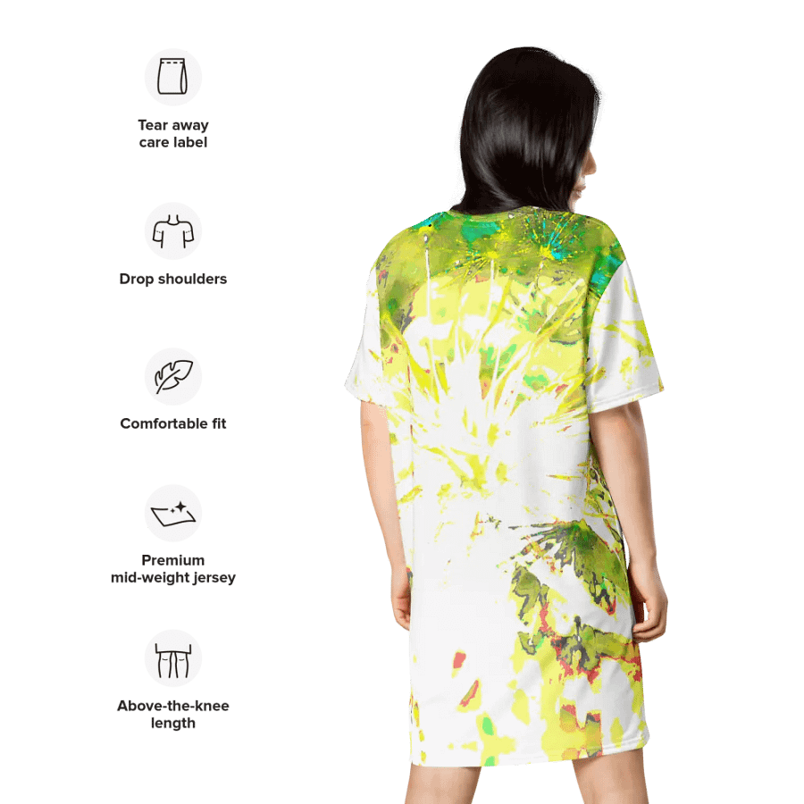 Way Cooler Abstract Dandelion Seeds Ladies T Shirt Dress product image (10)