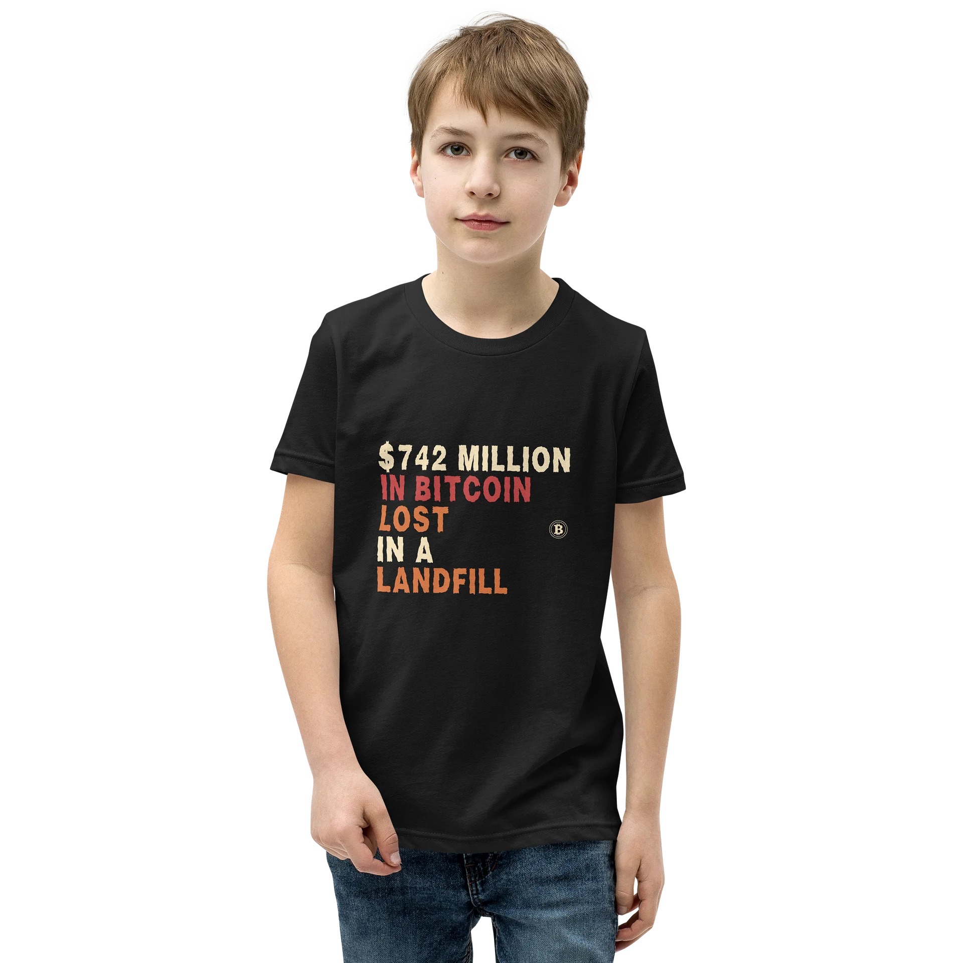 Keep Bitcoin Code Safe Youth T-Shirt product image (1)