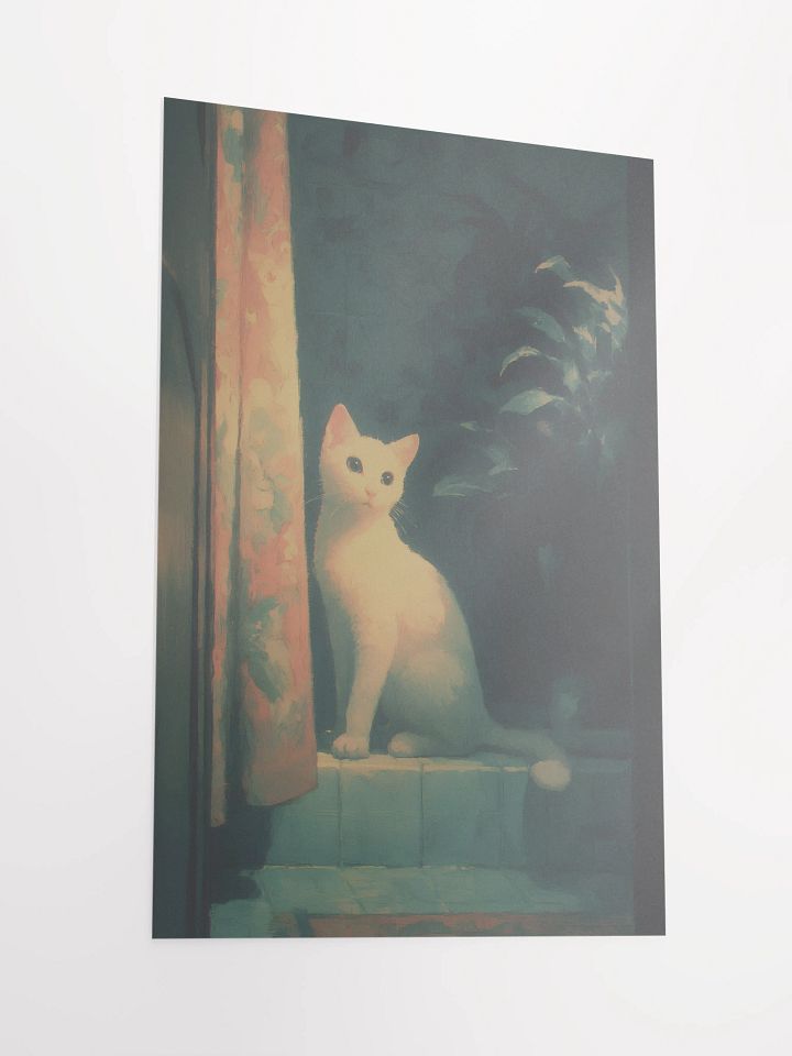 Serene White Cat Matte Poster product image (3)
