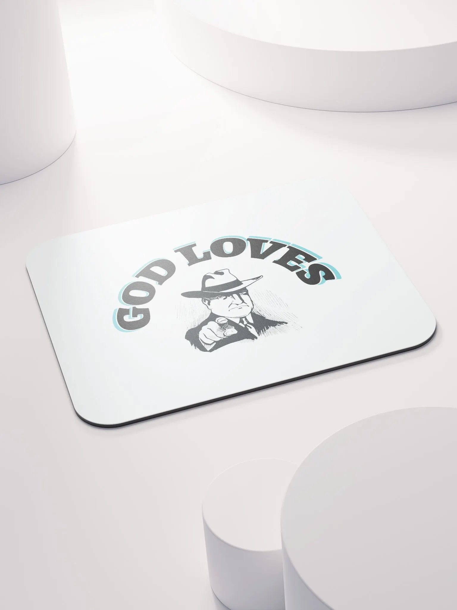 GOD LOVES YOU. Midnight Blue Mouse Pad product image (4)