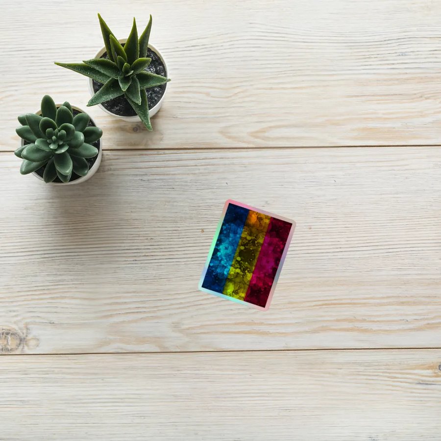Pansexual Pride Flag Sticker (Textured Variation) product image (10)