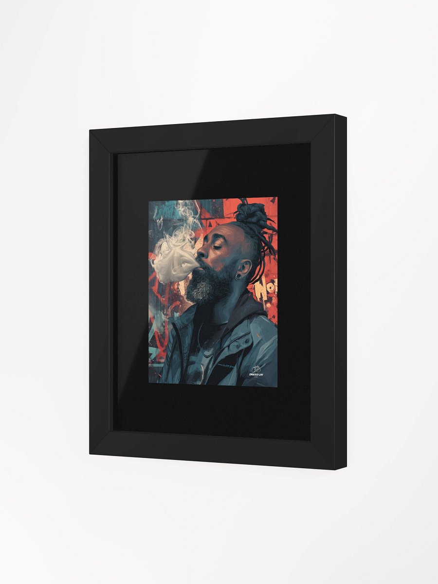 Stoner Wall Art – Black Man with Locs Smoking Weed – Framed Poster product image (8)