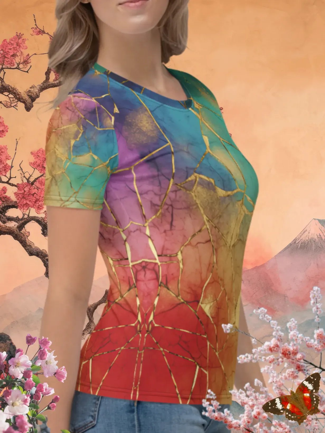 Rainbow Kintsugi Print T-Shirt product image (3)