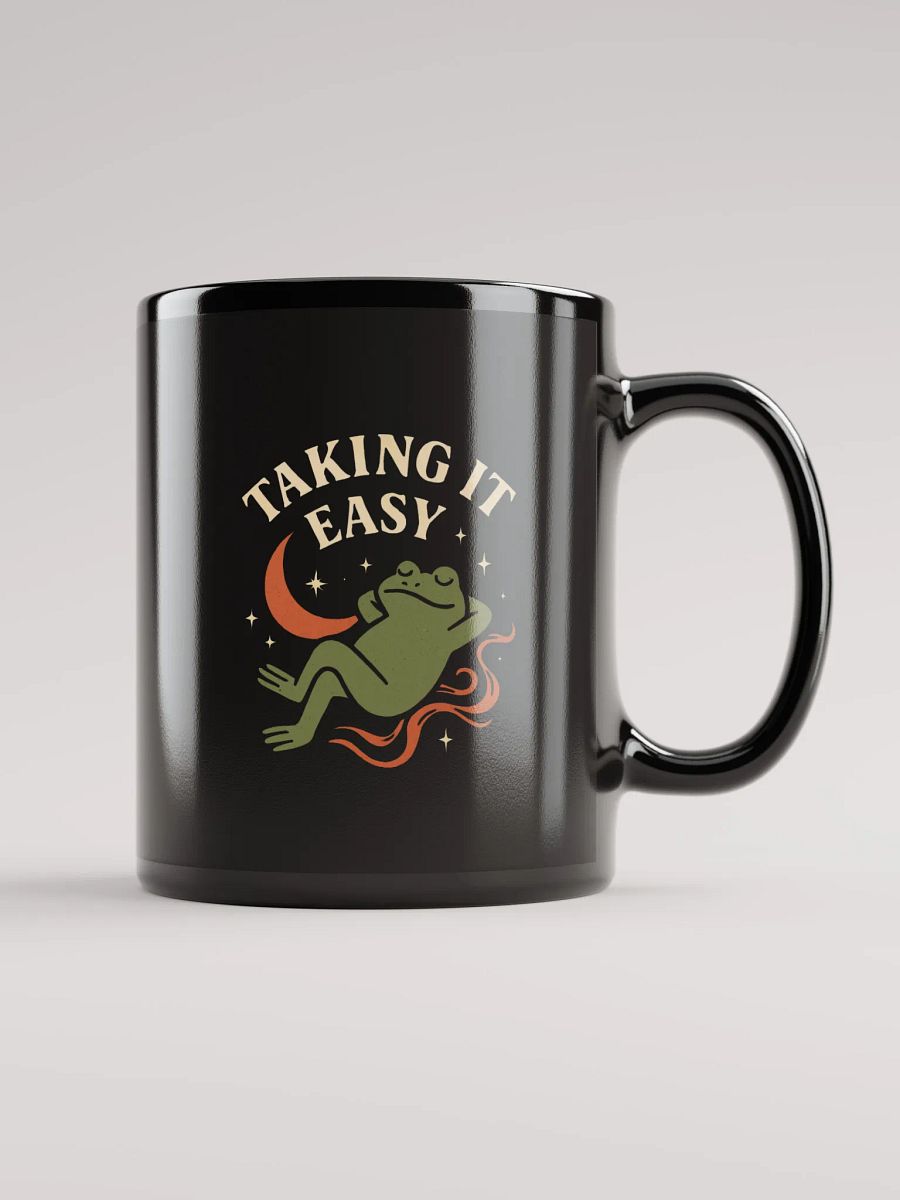 Taking It Easy Black Glossy Mug product image (2)