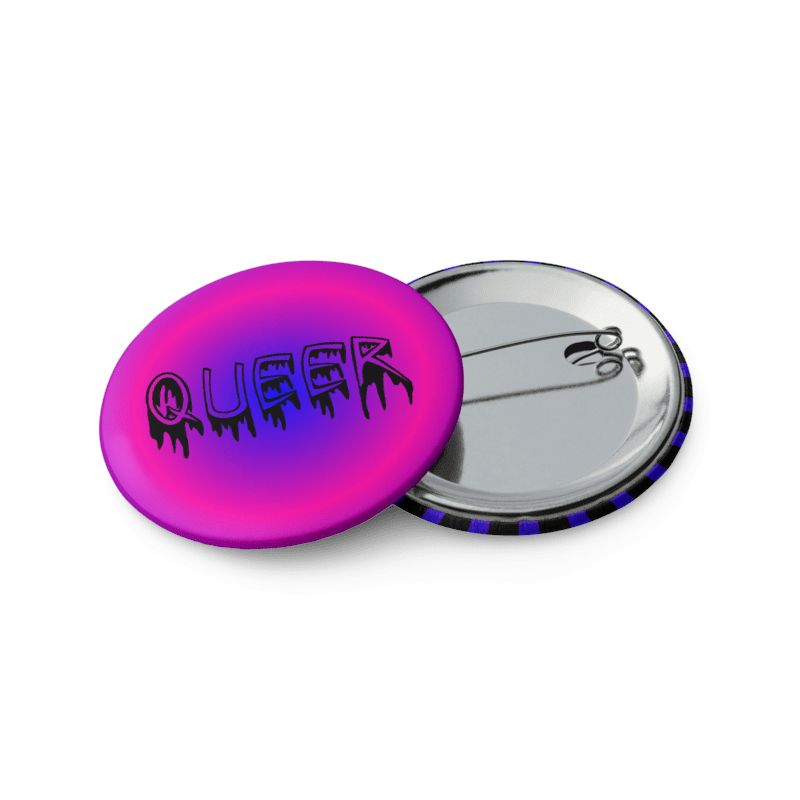 Creepy Queer Pride Pins, Cotton Candy Color Blue Pink Pin Buttons, Queer Horror Art Accessories product image (2)